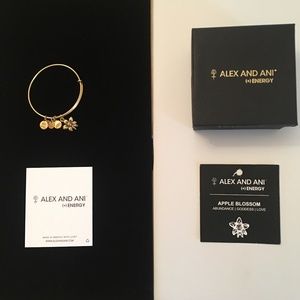 Alex And Ani Apple Blossom Bracelet – Gold Color – NWT & Designer Gift Box